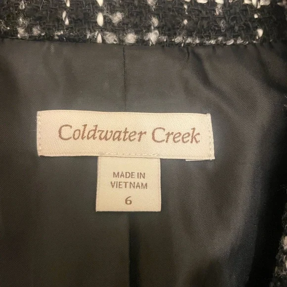 Coldwater Creek Black & White Tweed Blazer Jacket - Picture 4 of 5